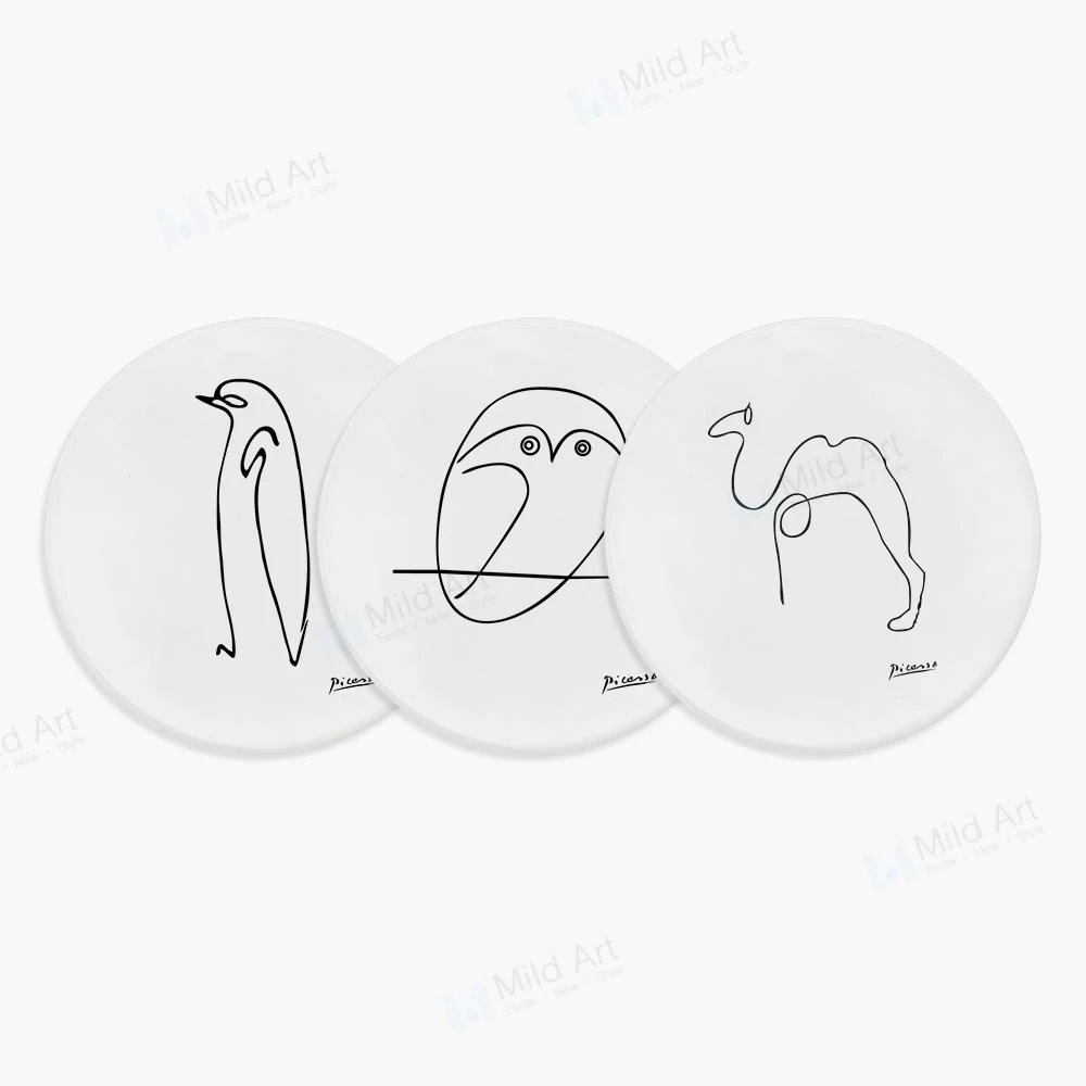 Picasso Abstract Animals Dog Ceramic Coasters Gifts Minimalist