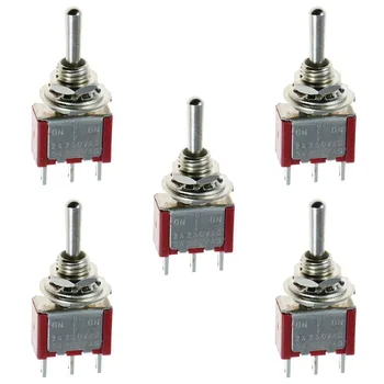 

5Pcs/Set SPDT 12V Mini Momentary ON OFF ON Toggle Switch Car Dash Dashboard Boat Switch with a momentary 3 position action