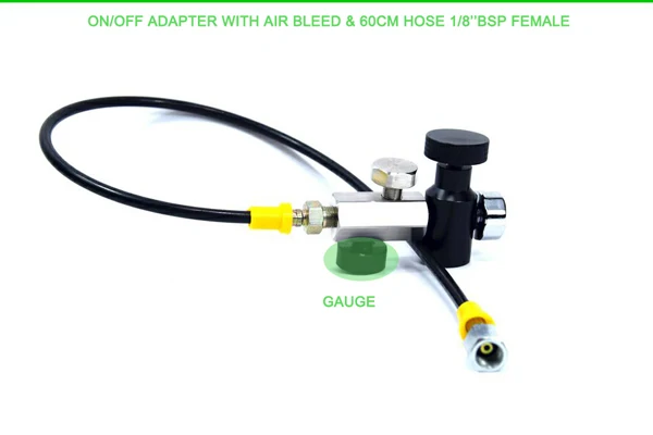 PCP Airforce адаптер вкл/выкл воздуха кровотечение 10 вариантов - Цвет: 60CM HOSE BSP GAUGE