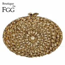 Бутик De FGG выдалбливают ослепительный Кристалл женские вечерние сумки жесткий чехол алмаз Minaudiere женские вечерние клатчи свадебные сумки