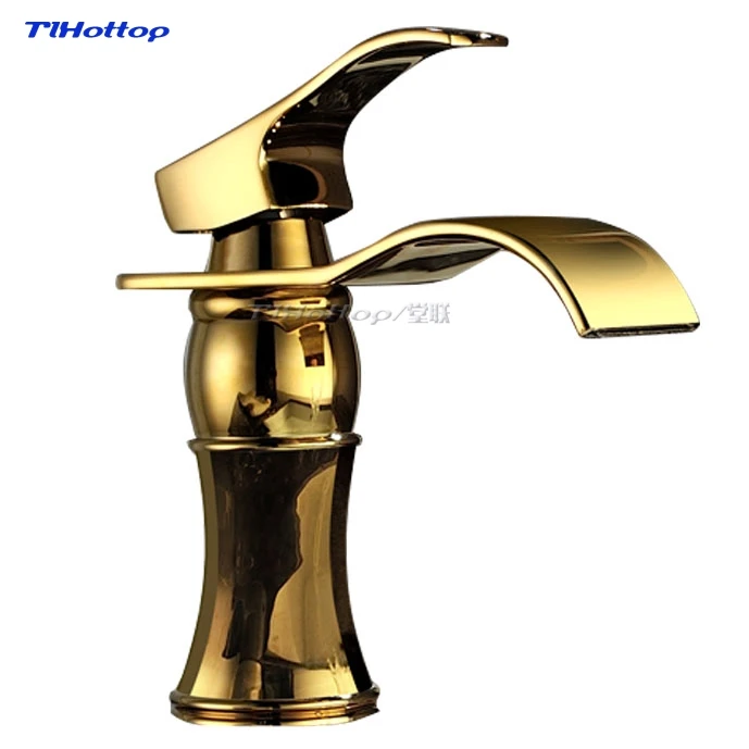 

Golden plating faucet basin hot and cold all copper gold marble antique under counter basin bathroom cabinet washbasin faucet