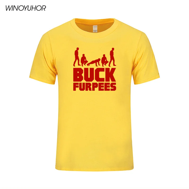 Футболка с принтом Buck Furpees Burpees для мужчин летняя новая мода хлопок футболка для фитнеса топы футболки Camisetas Masculina - Цвет: yellow