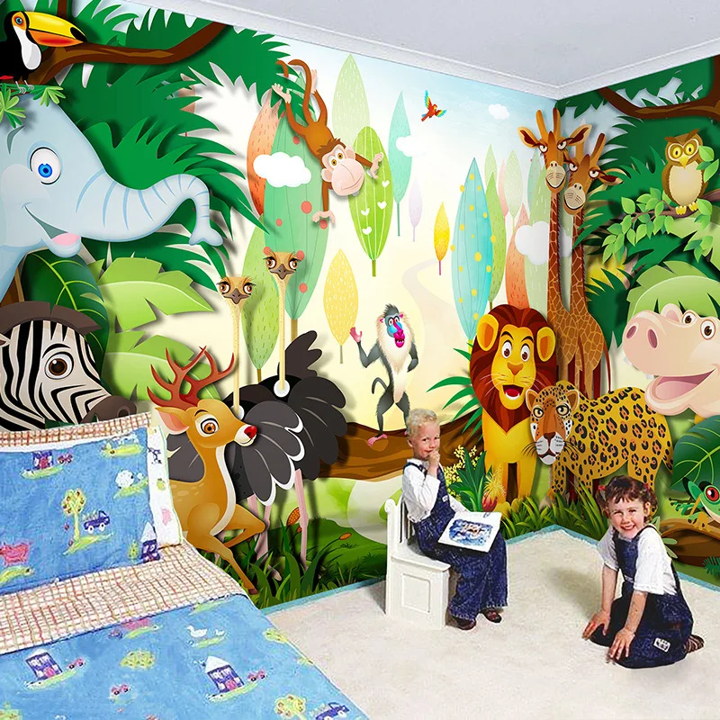 Personalizado qualquer tamanho mural papel de parede 3d estéreo leão tigre  animal pintura da parede crianças quarto sala estar à prova dwaterproof  água adesivo decoração da sala - AliExpress