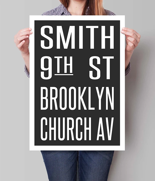 Typography Poster - New York City Poster - NYC Art Print - Bus Roll - Modern Home Decor - Home Decor - Typography Art Poster