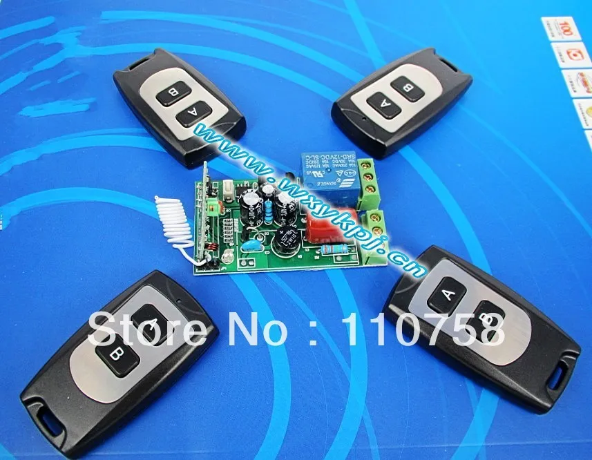 

220V 1 CH rf wireless remote control switch system 4 transmitting & 1 Receivers 315mhz 433 MHZ z-wave