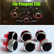 3 шт./лот, подходит для peugeot 206 207 Citroen C2, ручки переключателей, нагреватель, кнопки контроля температуры, циферблаты, тепловая рамка, кольцо A/C Air Con, крышка