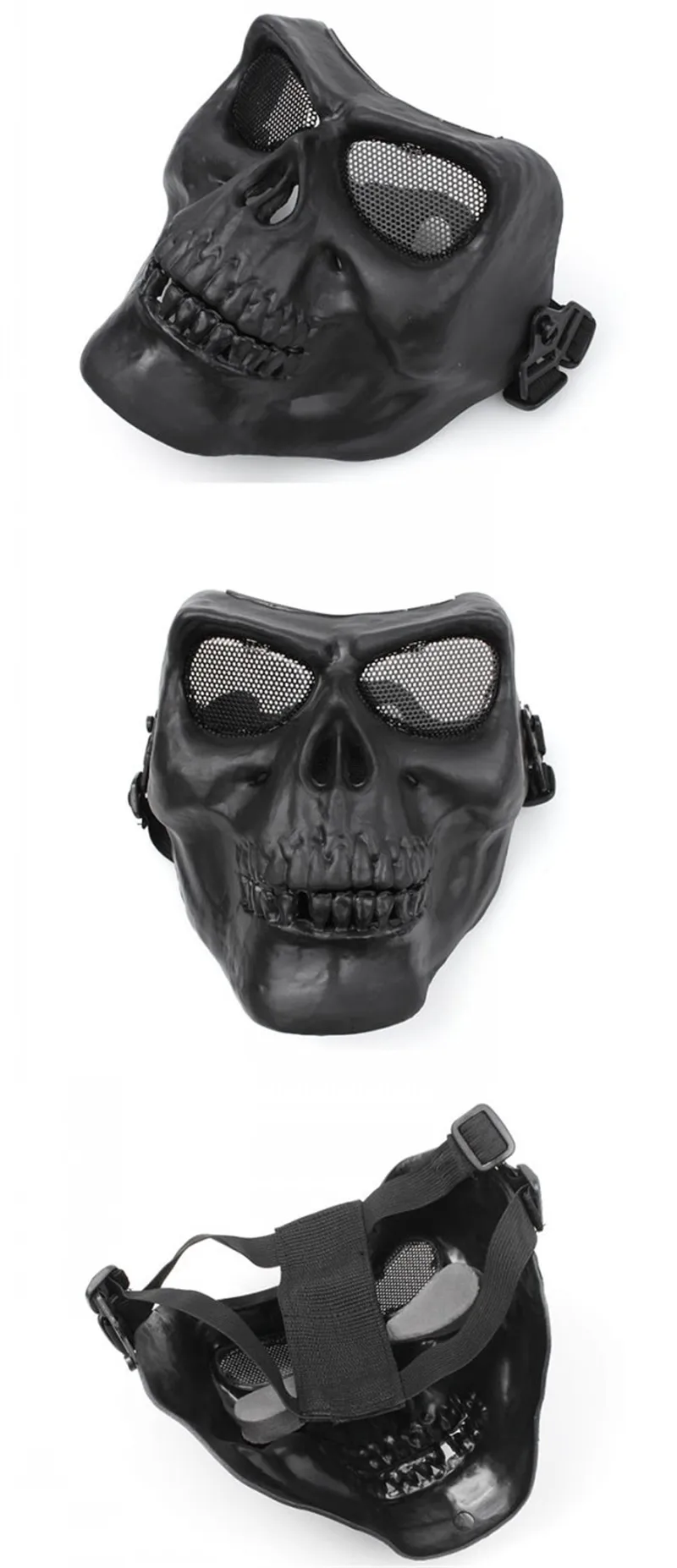 M02 Череп Скелет Airsoft Пейнтбол Маска Полный мака на Хэллоуин черный охота военный армия Wargame тактические маски