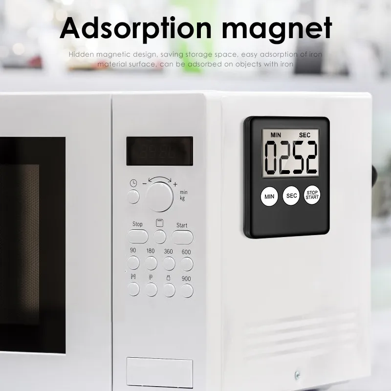 Lcd супер тонкий милый цифровой кухонный таймер цифровой экран кухонный таймер для варки яиц квадратный кухонный будильник прямого и обратного счета магнитные часы
