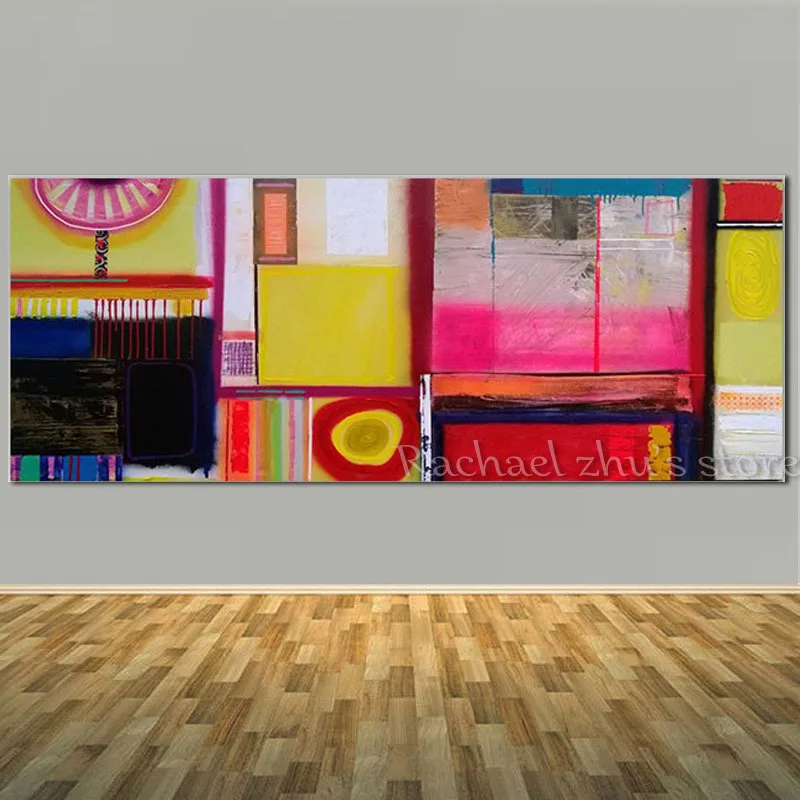 

Large Handpainted Modern Abstract Color Blocks Oil Paintings On Canvas Modern Art Wall Picture For Home Decoration Wall Decor