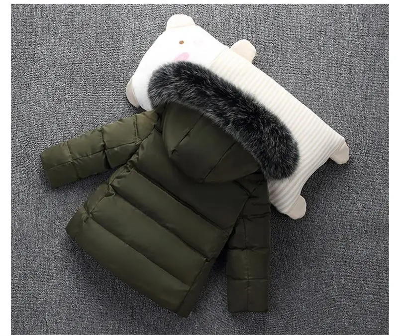 Зимняя детская куртка, теплое пуховое пальто с капюшоном для мальчиков и девочек, детская повседневная верхняя одежда, утепленные куртки для мальчиков