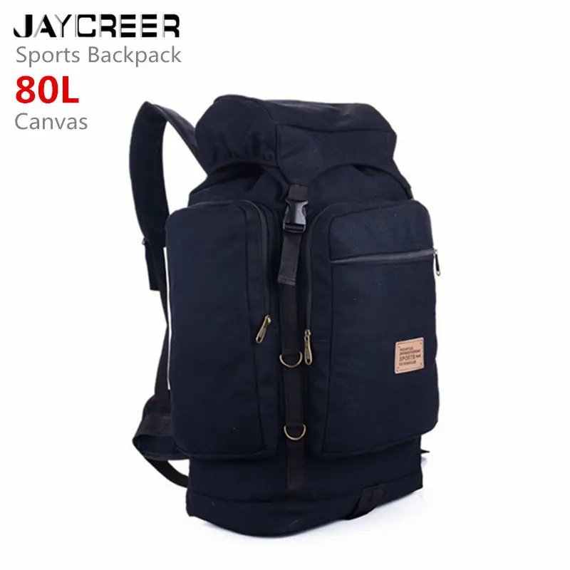 

JayCreer Canvas 80L Capacity Outdoor Sports Backpack Hiking Traveling Trekking Camping Mountaineering