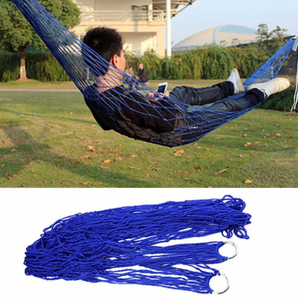 

New Portable Durable Reticular Hammock with Rope Garden Outdoor Furniture Mesh Hammock Swing Nylon Hang Net