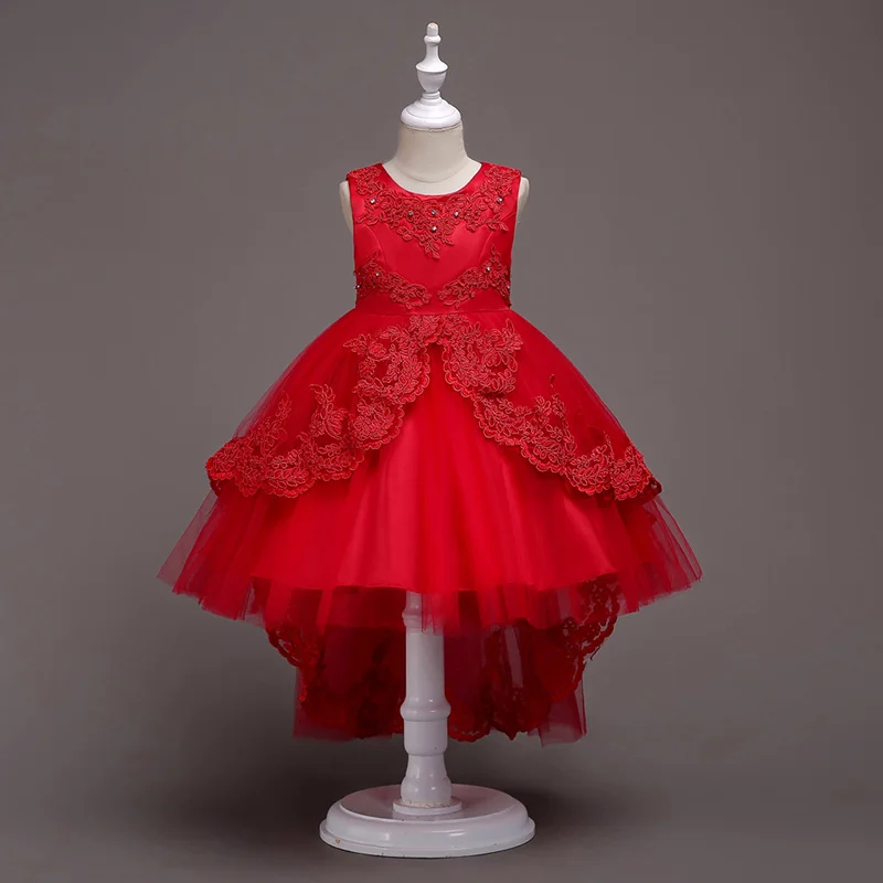 

Satin Tulle Sleeveless Beaded With Rhinestones Appliques Princess Flower Girl Dress For Wedding Chrismas Party Clothes