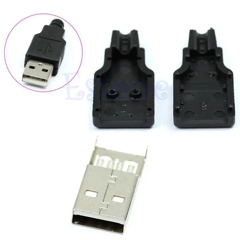 

Type A Male USB 4 Pin Plug Type A Male Socket Connector USB Male Connector With Rubber Sleeve Card Box Connector