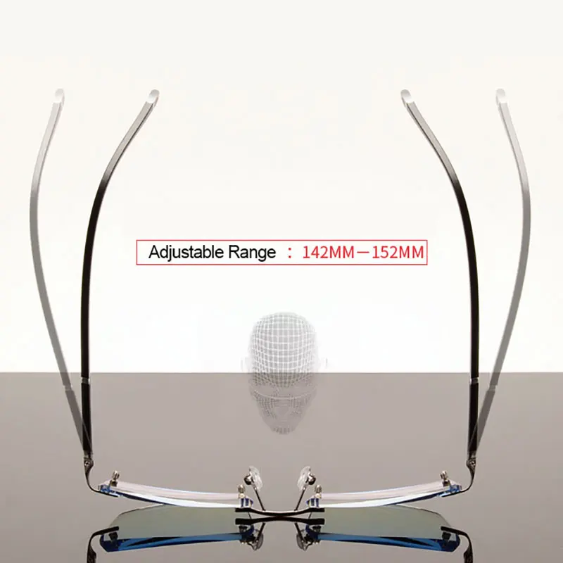 US $22.50 Men Eyewear C001 Diamond Trimming Cutting Rimless Eyeglasses Prescription Optical Glasses Frame For Man Spectacles