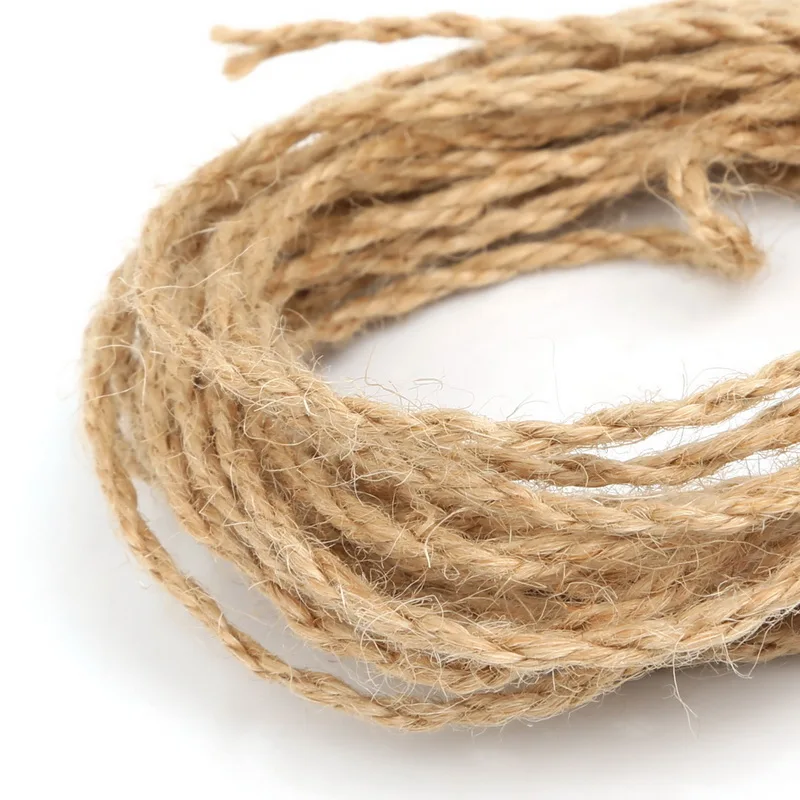 2/4/6mm 5m/lot Natural Hemp Jute Cord Rope String For DIY Necklace