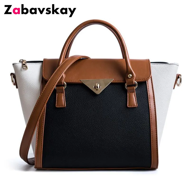 Women Handbags Lock Trapeze Casual Totes 2019 Luxury Pu Leather Designer Famous Brand Crossbody For Sac Djz264 huismerk kopen in de aanbieding