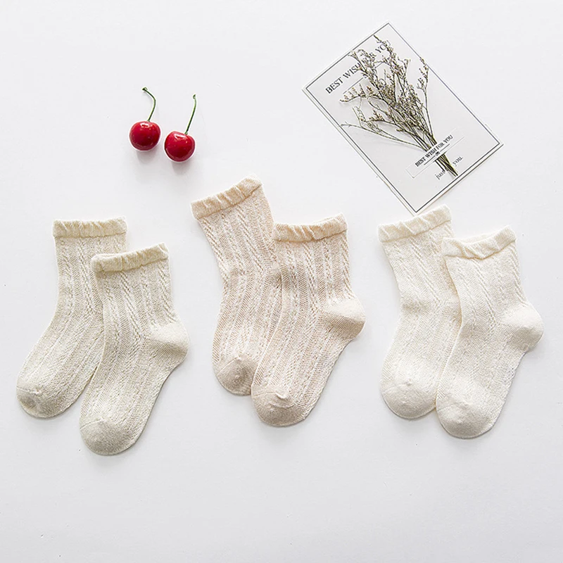 

Natural colored cotton elegant baby socks anti slip summer 2019 breathable new boy girl socks newborn infant sock recien nacido