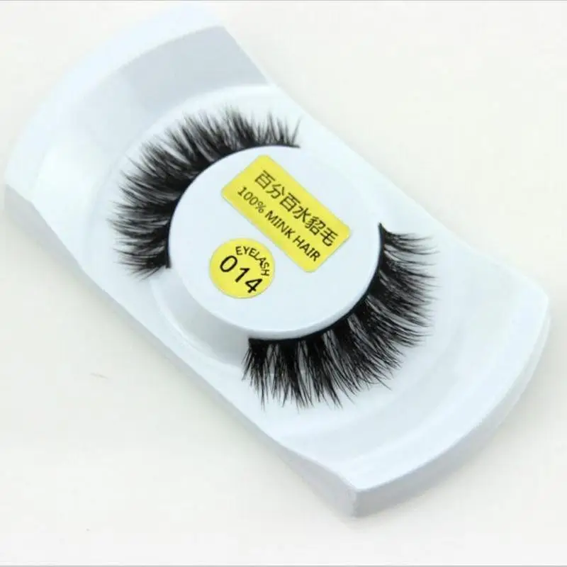 NEW 3D Fashion Bushy Cross Natural False Eyelashes Mink hair Handmade Eye Lashes Beauty Tools Makeup Extension 014