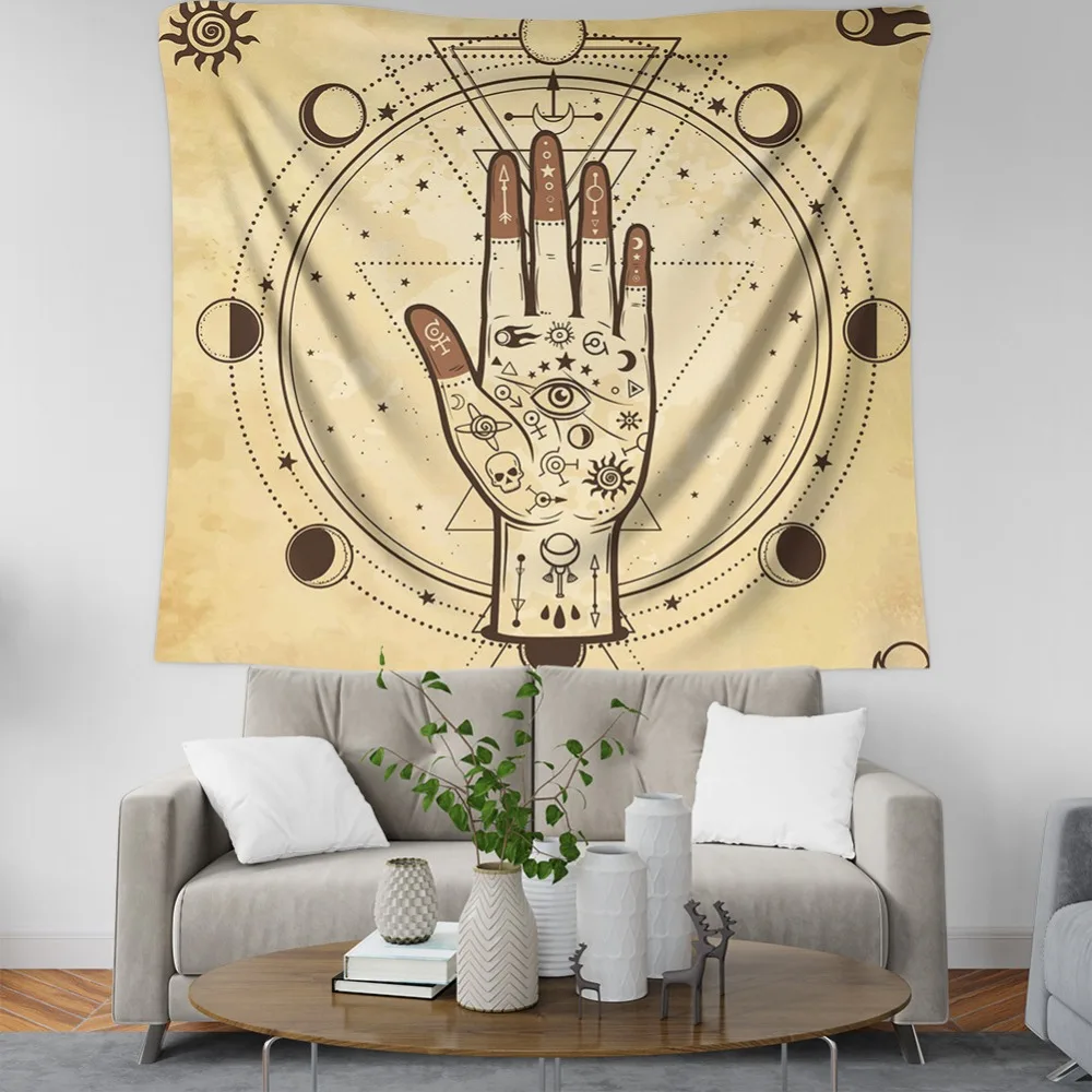 Ручной Индийский настенный гобелен sun and moon eye настенная ткань mandala playa tarot богемный