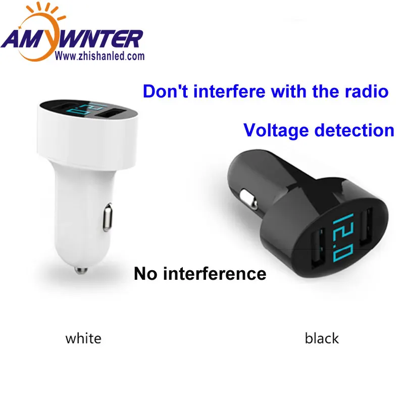 

detection High quality Digital display voltage detection double USB The charger 12-24VDC Car cigarette lighter power supply