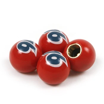 

4pcs 9mm NO. 76 Red Tyre Tire Air Valve Dust Stem Caps Cover Wheel Rims