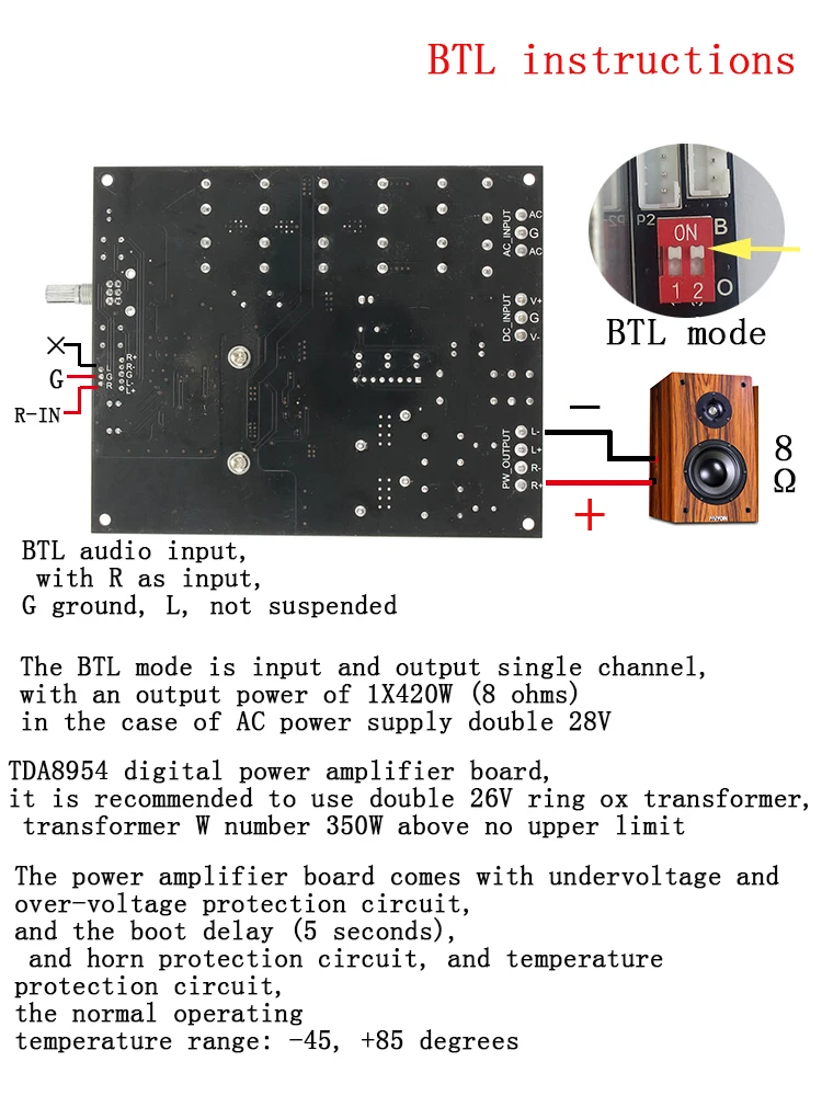 Ультра TDA8950 TDA8954 210 Вт+ 210 Вт 2,0 после двухканального класса D Цифровой HIFI готовой усилитель мощности плата D4-001