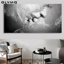 GLymg Алмазная вышивка Поцелуй экран декоративное искусство