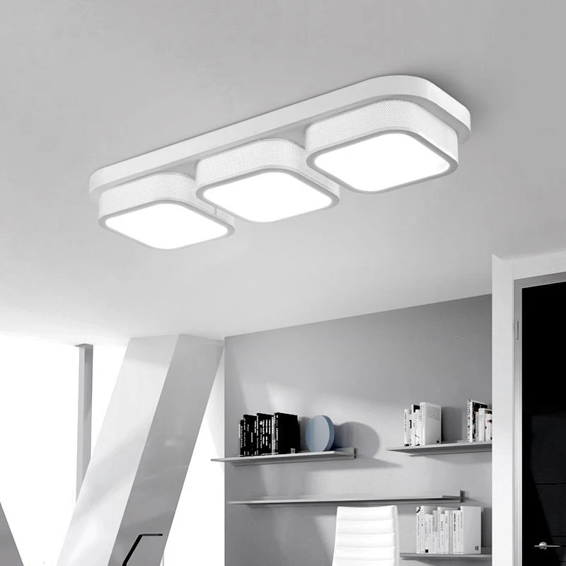 Современные светодиодные потолочные лампы для прохода коридора офиса черный/белый Железный корпус спальня потолочный светильник plafonnier светодиодный осветительный прибор