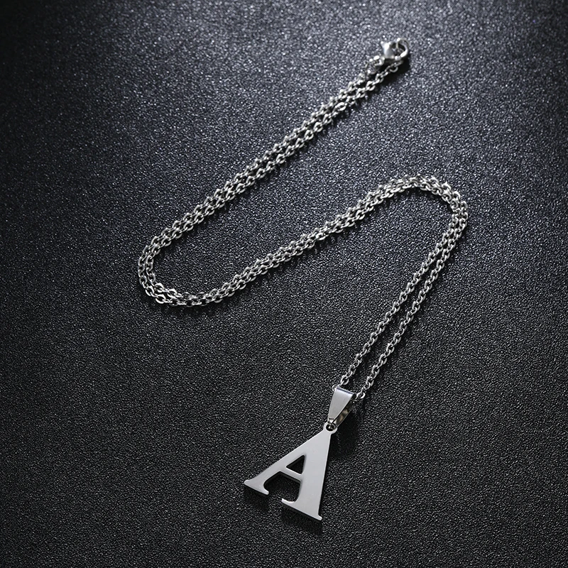 Трендовое A-Z маленькое ожерелье с буквами для женщин/девушек, нержавеющая сталь, начальная подвеска, тонкая цепочка, английские буквы, ювелирное изделие, подарок