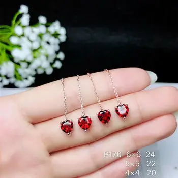 

SHILOVEM 925 sterling silver Natural garnet Drop earrings fine Jewelry women wedding women wholesale new be060601ags