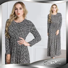 2018 Spring Autumn Fashion Women Muslim Abayas and Hijabs Dress Plus Size 6XL Long Muslim Dress O Neck Long Sleeve Islamic dress