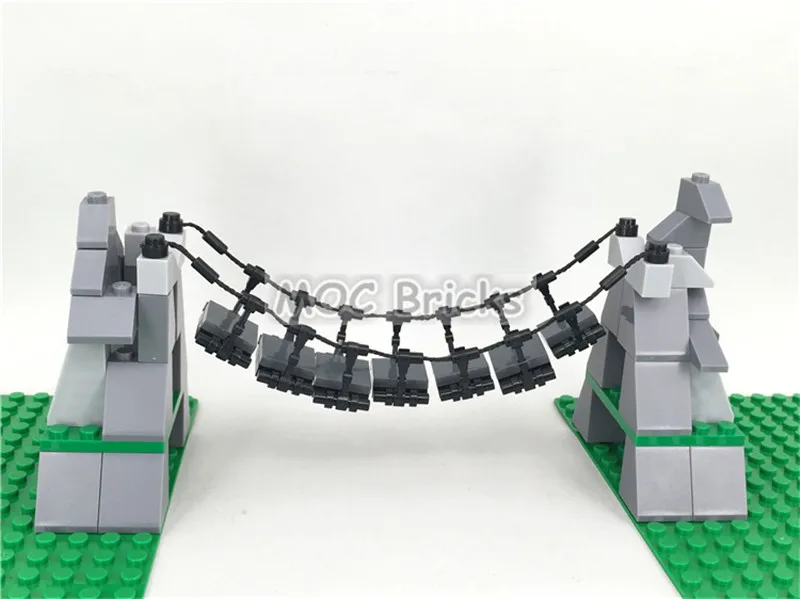 

2sets/lotMOC Bricks suspension bridge drawbridge Action Figure Educational Building Blocks Assembled Toys for children gifts