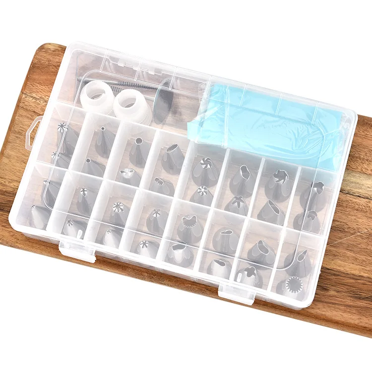

BEEMSK 36PCS/SET baking cake tools stainless steel decoration mouth plus silicone EVA flower bag with decoration nail spot