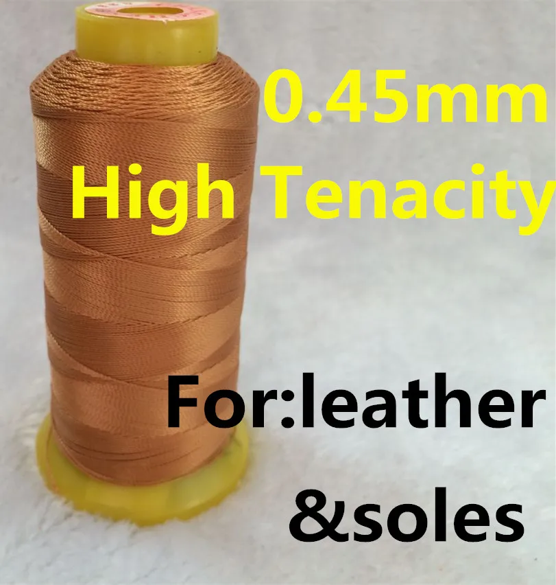 

GQ002 0.45mm 640m Long High Tenacity Black Brown Red Color Polyester Thread for Leather Sewing Denim Fabric Sewing