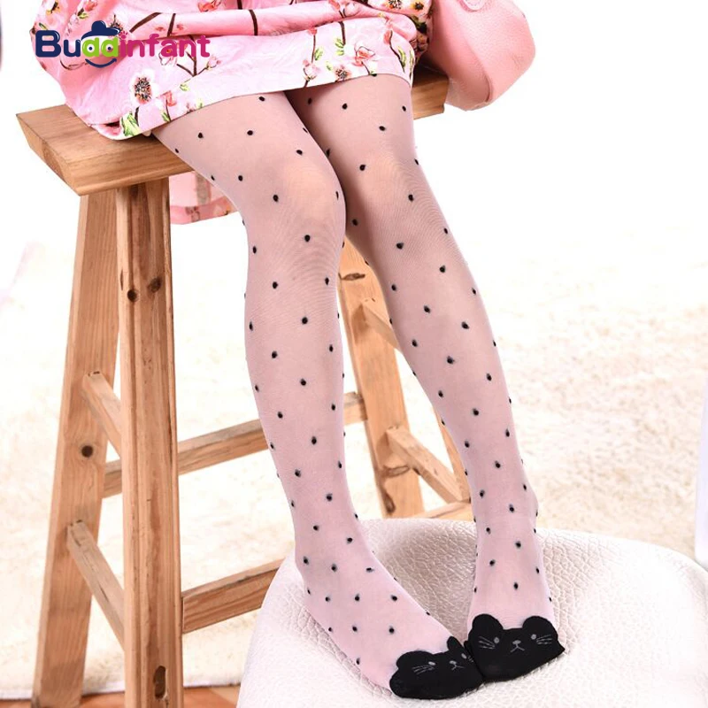 Cute cat girl tights children's sheer 15D stockings for girls kids baby pantyhose cartoon characters thin tight summer 1-9Y