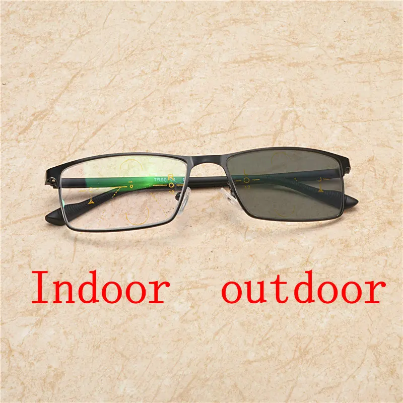 

MINCL/ Square metal Frame Multifocal Freeform Progressive Lenses Male Female Transition Sun Photochromic Reading Glasses FML