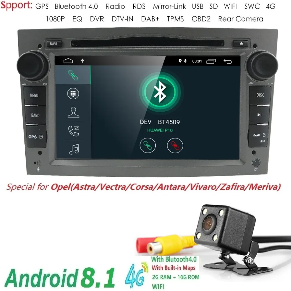 

QuadCore Android 9.0 2 Din 7" Car DVD Player GPS For Vauxhall Opel Antara VECTRA ZAFIRA Astra with SWC DTV DVR Bluetooth camera