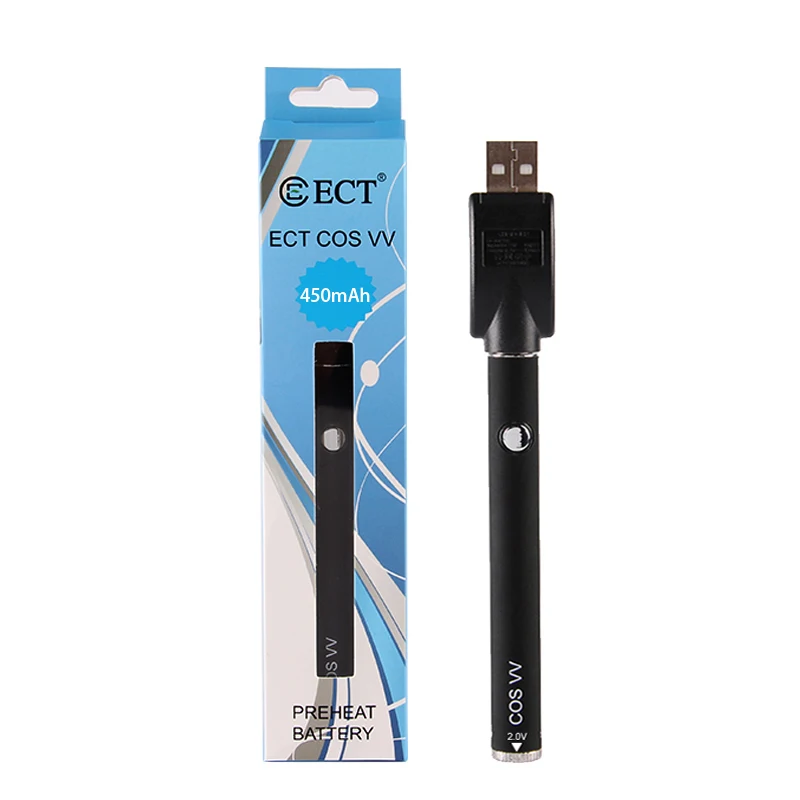 Батарея для электронной сигареты ECT COS VV 650 мАч ego vape 510 Thread подходит B5 CBD Атомайзеры