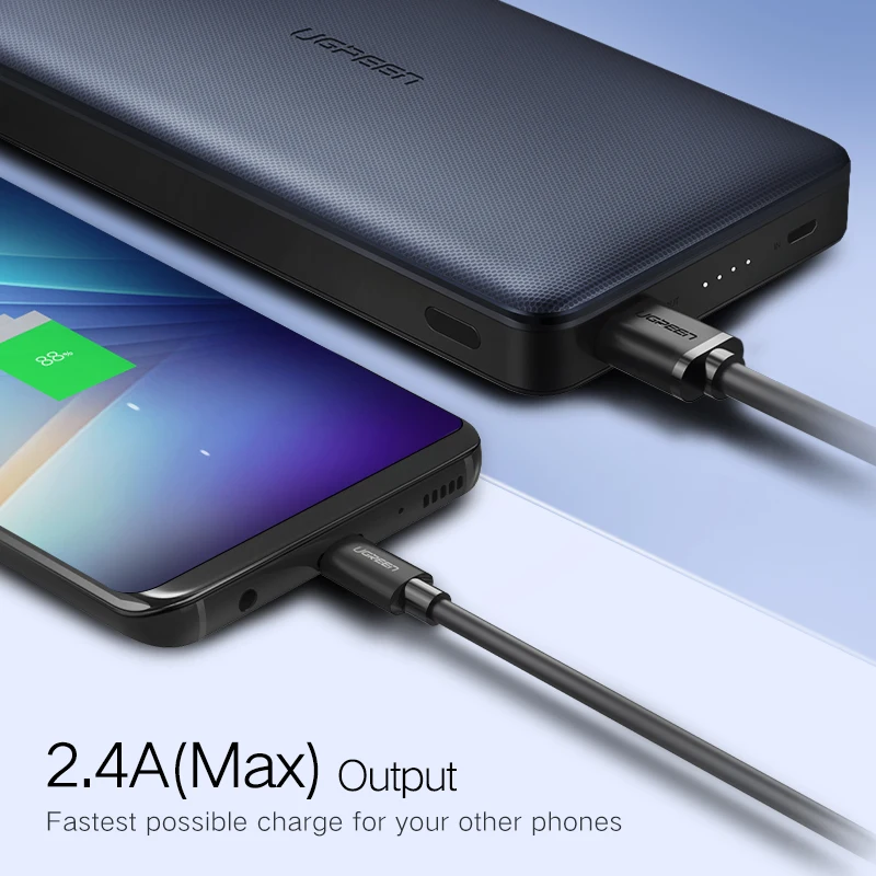 Ugreen power Bank 20000 мАч для iPhone X 7 samsung S9, USB кабель для iPhone, портативное зарядное устройство, внешний аккумулятор