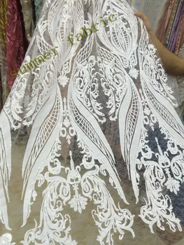 

Nigerian Lace Fabrics For Wedding Dress White African French Cord Lace Fabrics Cheap Guipure Lace Sewing Material