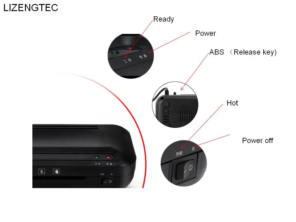 shipping lizengtec профессиональный офисный горячий Быстрый Разогревающий низкий уровень шума роликовый ламинатор для A4 бумажный документ фото