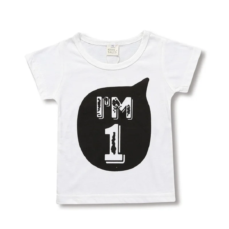 spesifikasi 2019 Nomor Huruf Anak Laki laki Cetak T Shirt UNTUK Musim Panas T shirt Bayi Laki laki Lucu Ulang Tahun T shirt Anak anak Anak anak Atasan Kasual
