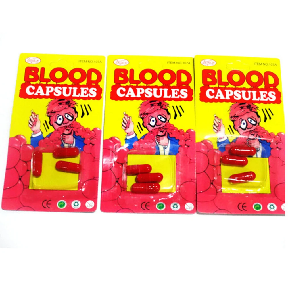 1 комплект, новинка, забавные пилюля с кровью прикольные игрушки для розыгрыша Опора рвота капсула крови День Дурака веселые игрушки
