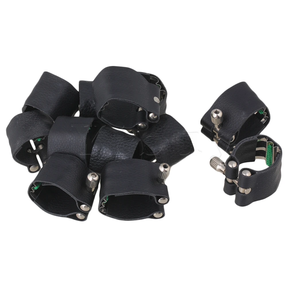 

Yibuy 50 x Leather Reed Ligature with Metal Plate for Tenor Saxophone Mouthpiece