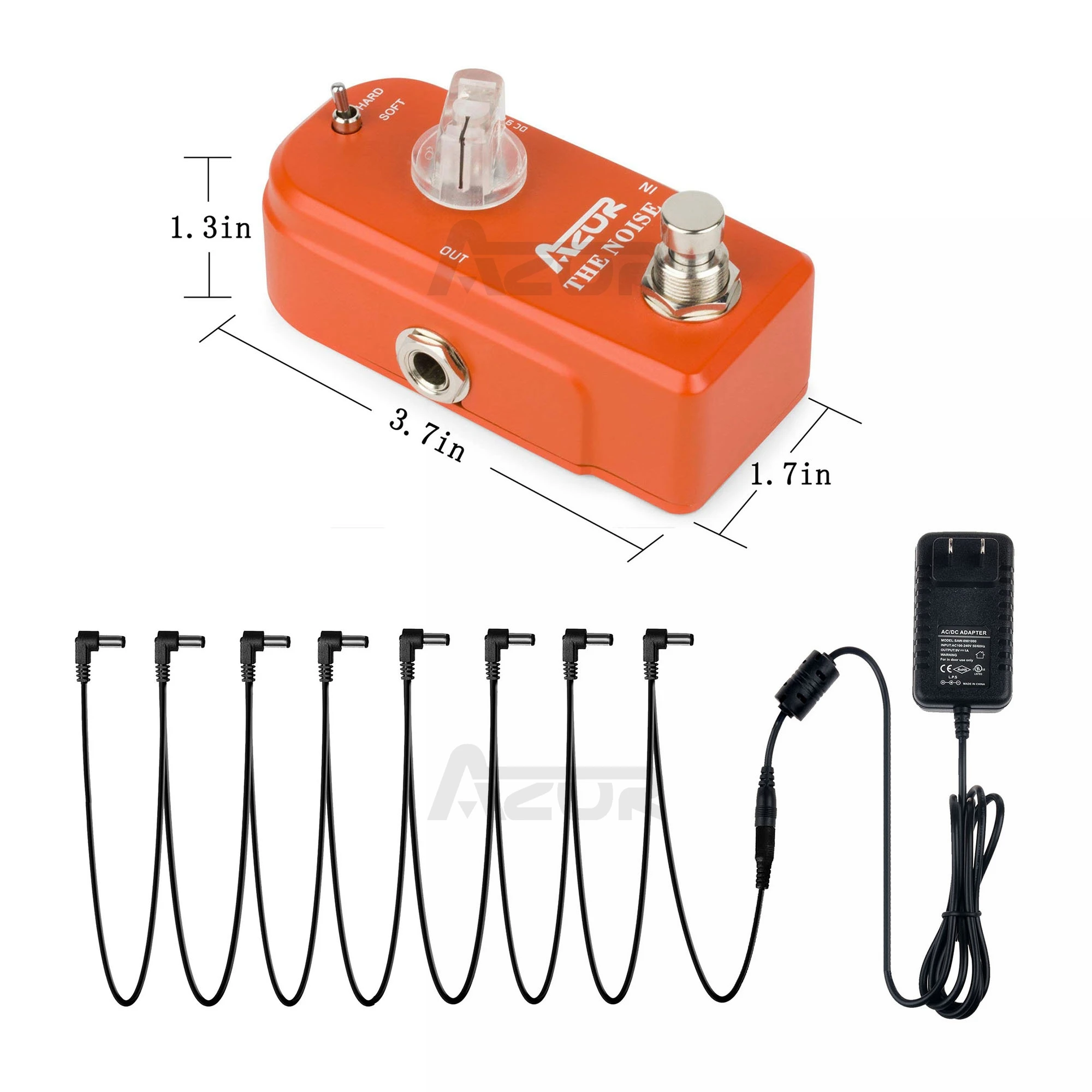 

AP-307 Noise Guitar Effect Pedal With Ture Bypass+9V1A Adapter+8 Heads Multi-interface Effect Connector Cable Guitar Accessories