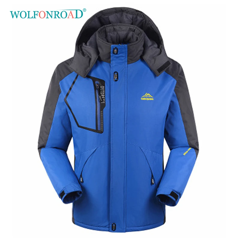 

WOLFONROAD Men's Jackets Winter Fleece Plus Size Waterproof Jacket Coat Hiking Camping Windbreaker Outdoor Sport Jacket L-LQB-04