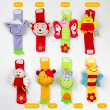 0-12 Months Plush Baby Rattles Cartoon Animal Baby Toys Baby Toy Wrist Strap Belt Children Infant Newborn Plush Toy