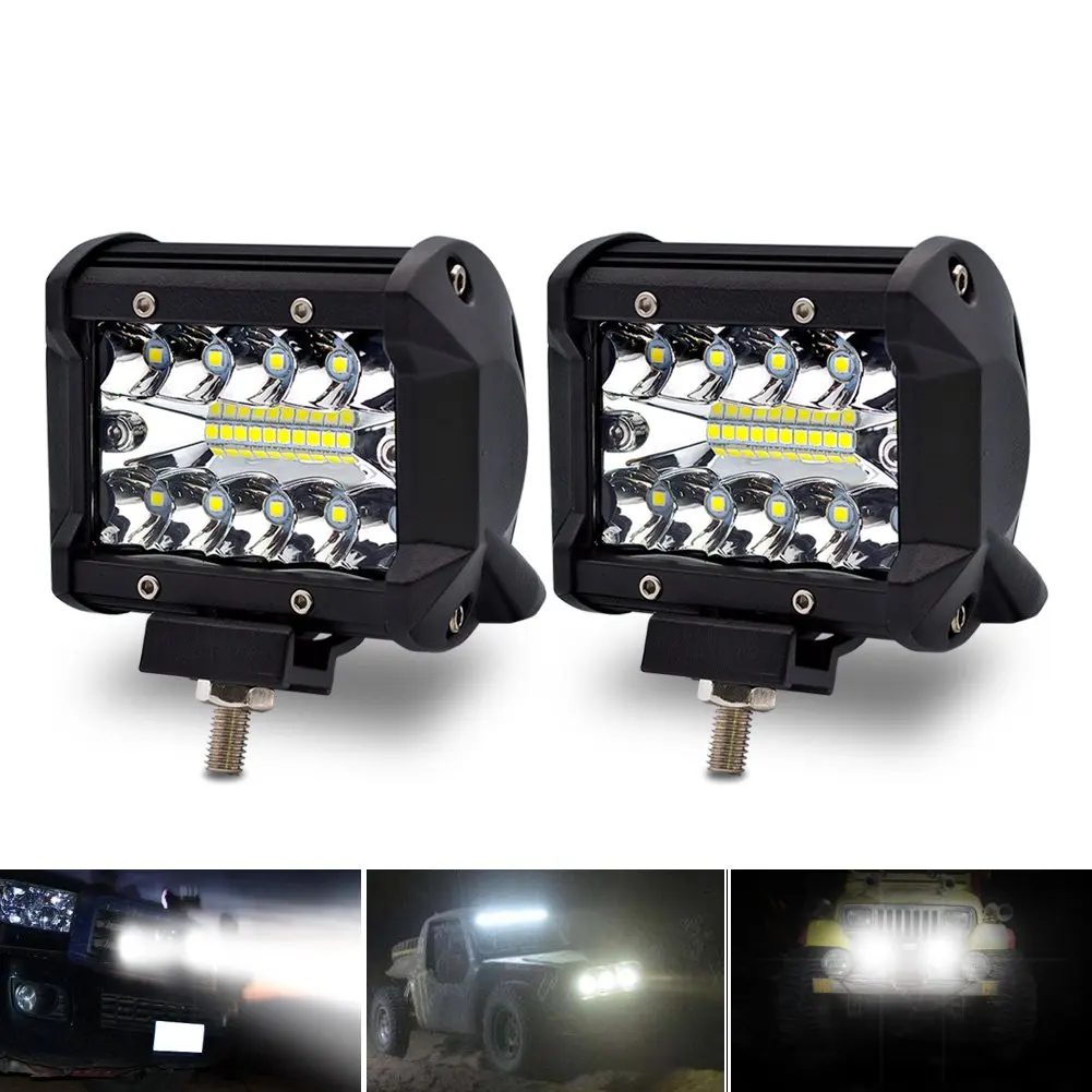 

4 Inch 60W LED Work Light Bar Flood Spot Chips Offroad 4x4 Fog Light Driving Light Lamp For Truck Boat Pack 12V 24V 6500K