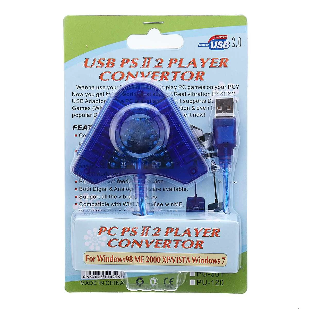 Джойстик USB двойной плеер конвертер Кабель-адаптер для PS2 геймпад две игровые станции 2 шт. игровой контроллер USB с CD драйвер